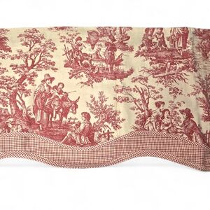 Waverly Red  Country Life Toile Double Valance